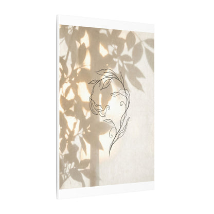 Warm Shoji Screen Canvas Art - Minimal Line Japandi