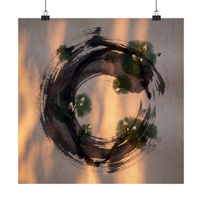 Candlelight Ink Brushstroke Wall Art Print - Dark Japandi Datsuzoku