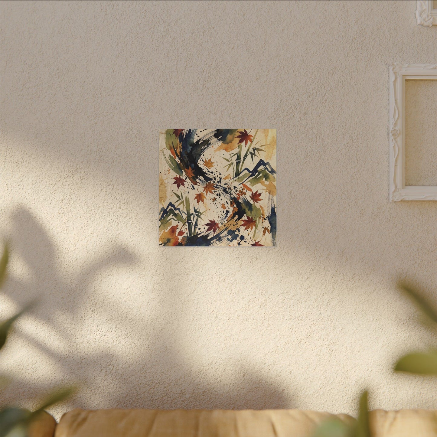 Golden Hour Ink Brushstroke Canvas Art - Zen Shibui