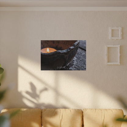 Atmospheric Ceramic Bowl Canvas Art - Moody Minimal Dark Japandi