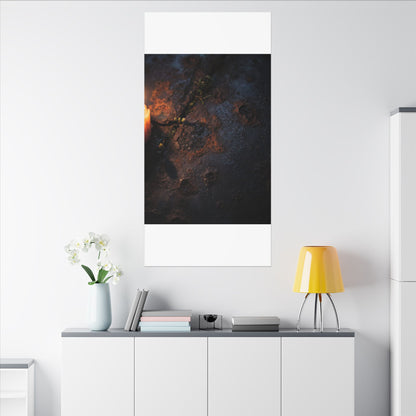 Candlelight Rust Patina Canvas Art - Dark Japandi Ma