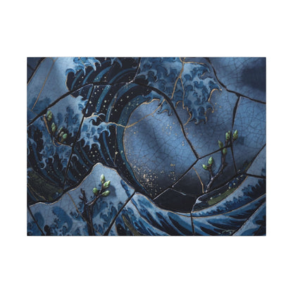 Ocean Wave Spring Canvas Art | Kintsugi Artful Design