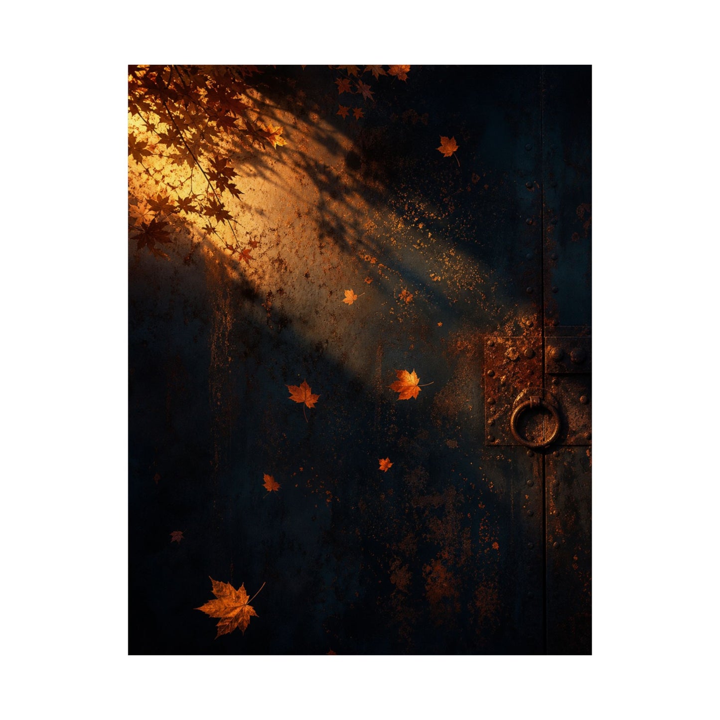 Rust Patina Wall Art Print | Autumn Dark Japandi Shadow Zen Art