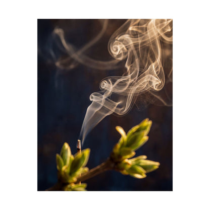 Incense Smoke Wall Art Print | Spring Dark Japandi Dark Texture Art