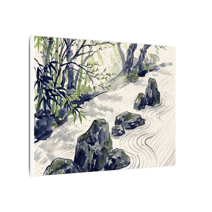 Dappled Rock Garden Canvas Art - Zen Mono No Aware
