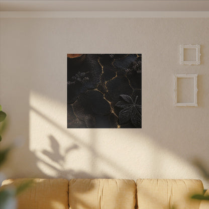 Candlelight Cracked Earth Canvas Art - Dark Japandi Ma