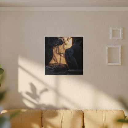 Incense Smoke Canvas Art | Winter Dark Japandi Shadow Zen Art