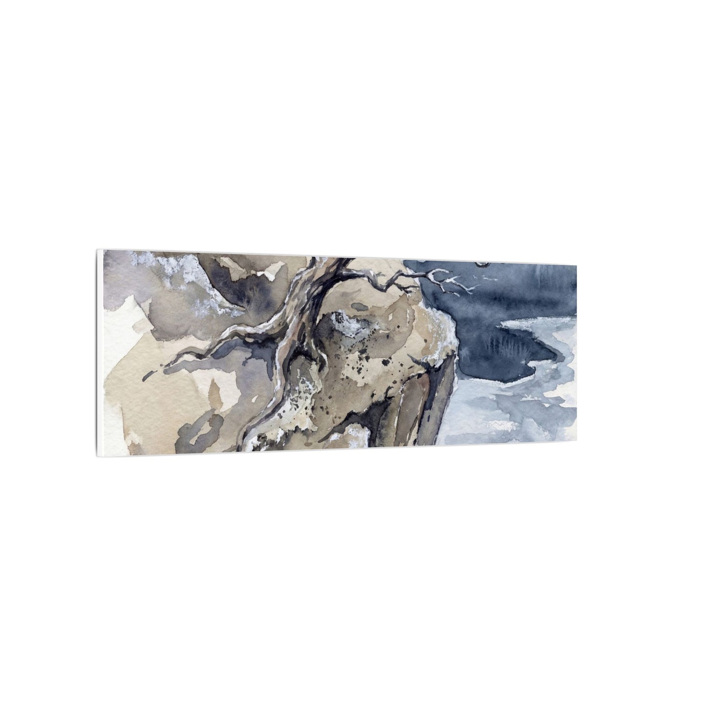 Pine Tree Canvas Art | Winter Japandi Watercolor Art