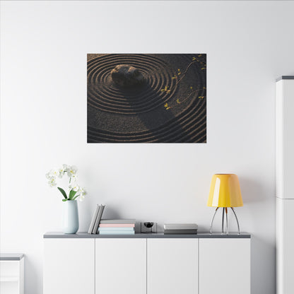 Rock Garden Shadow Zen Canvas Art | Bold Dark Japandi Art