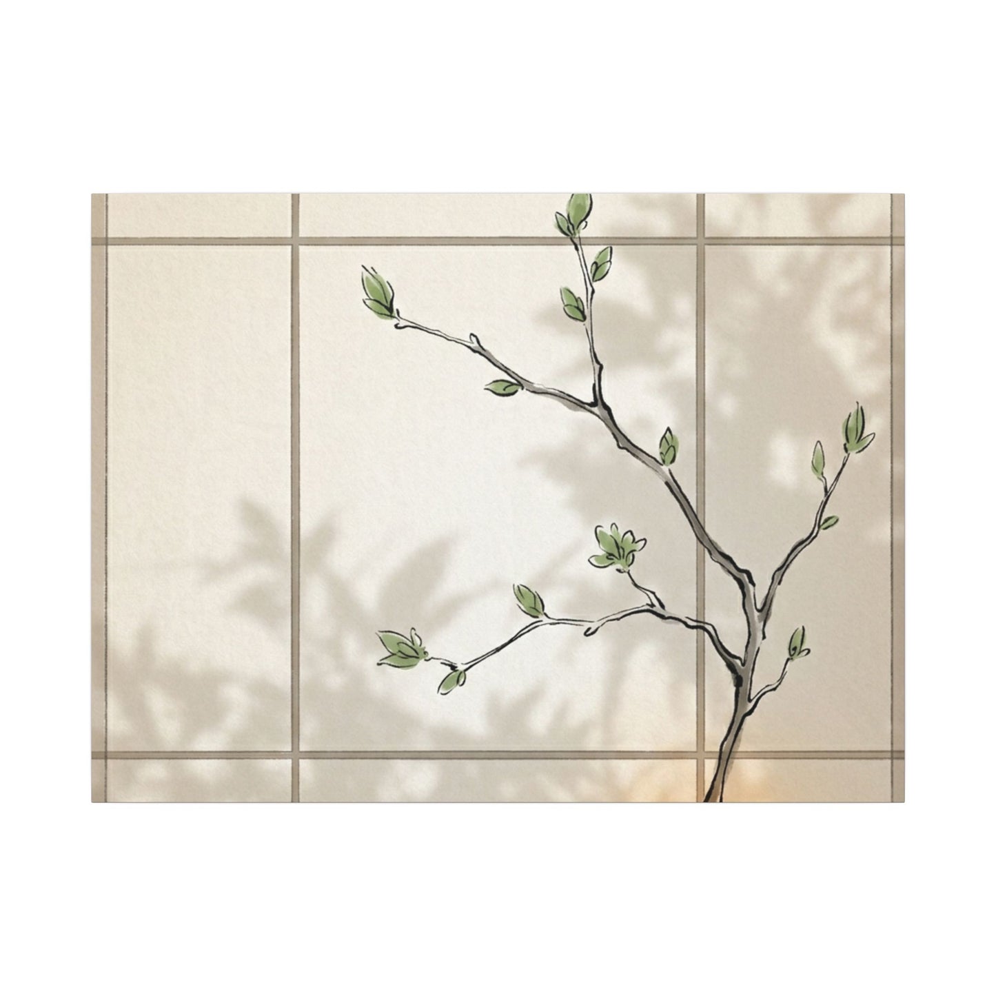 Shoji Screen Spring Canvas Art | Japandi Cozy Design Art Print