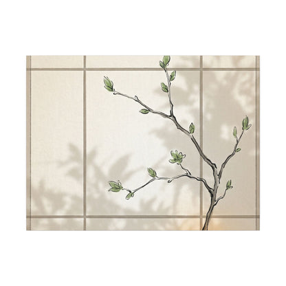 Shoji Screen Spring Canvas Art | Japandi Cozy Design Art Print