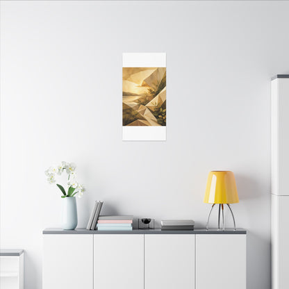 Golden Hour Paper Fold Canvas Art - Japandi Ma