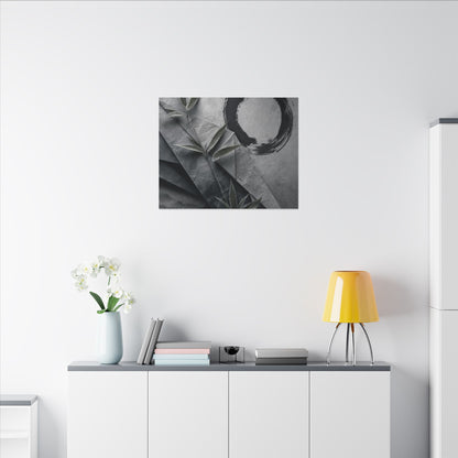 Winter Paper Fold Enso Canvas Art | Serene Decor