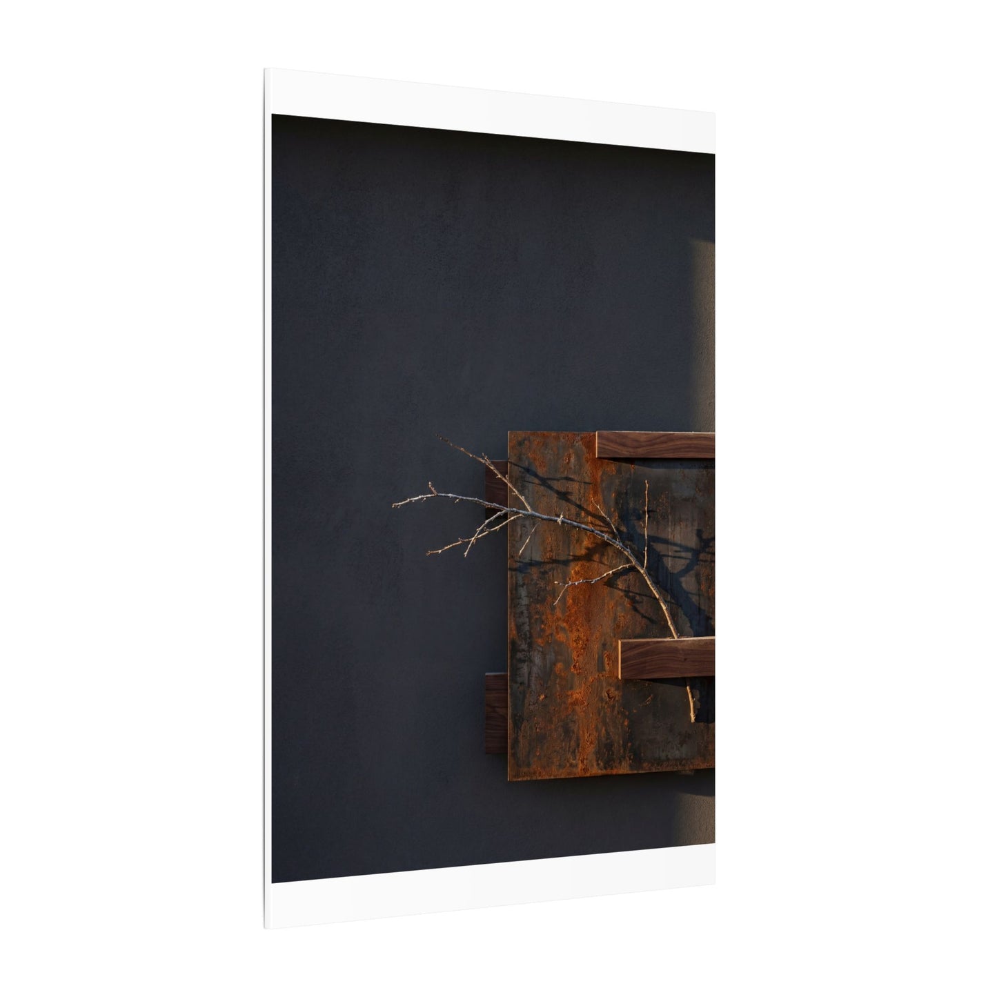 Ma Rust Patina Canvas Art - Dark Japandi Dark Texture