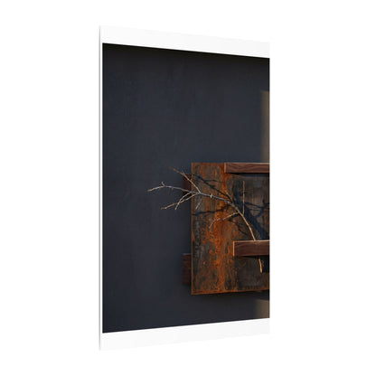 Ma Rust Patina Canvas Art - Dark Japandi Dark Texture