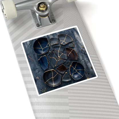 Winter Broken Pottery Shadow Zen Sticker | Atmospheric Decor