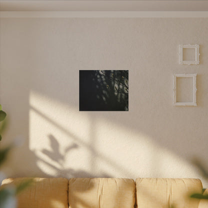 Dark Japandi Shoji Screen in Dappled | Moody Minimal Canvas Art