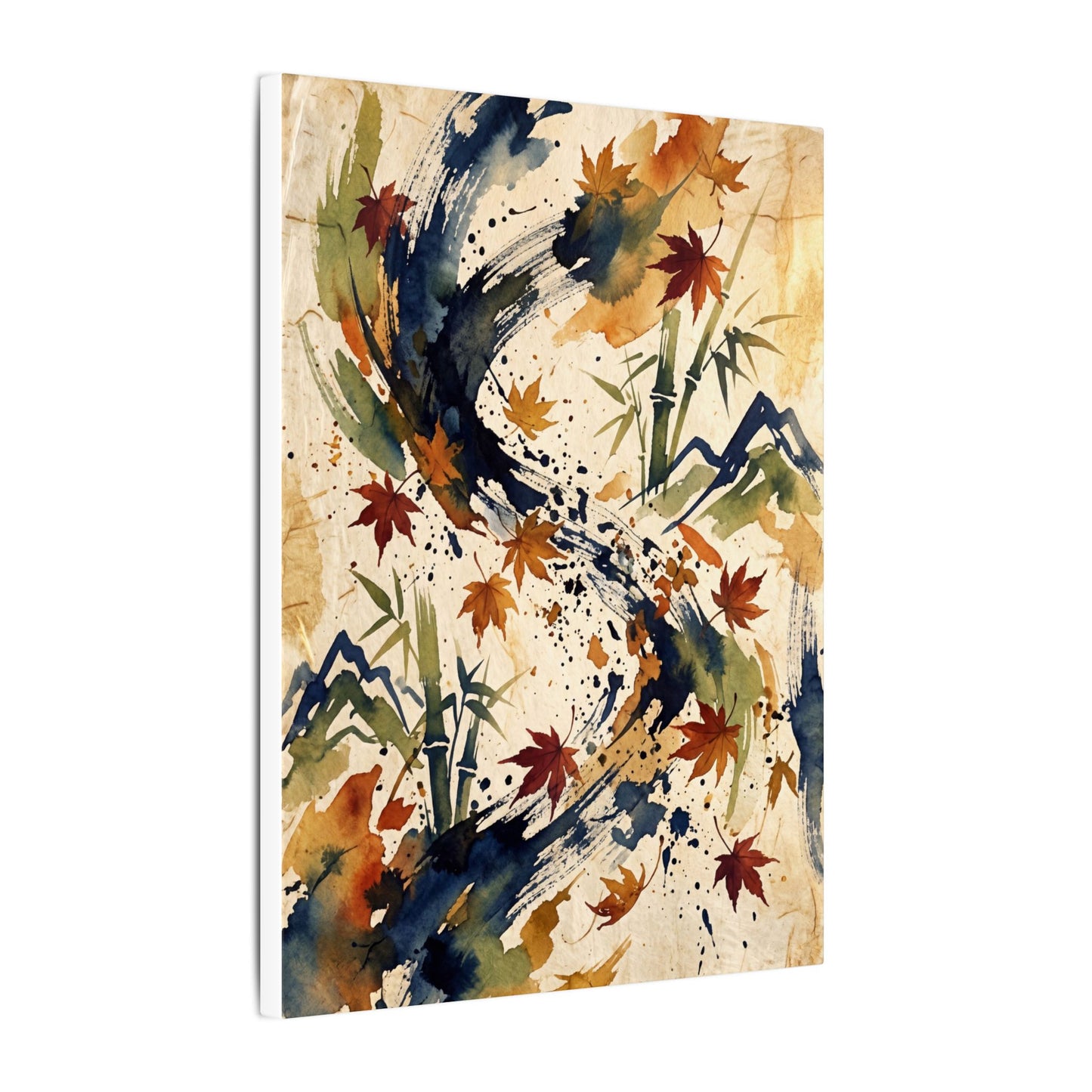 Golden Hour Ink Brushstroke Canvas Art - Zen Shibui