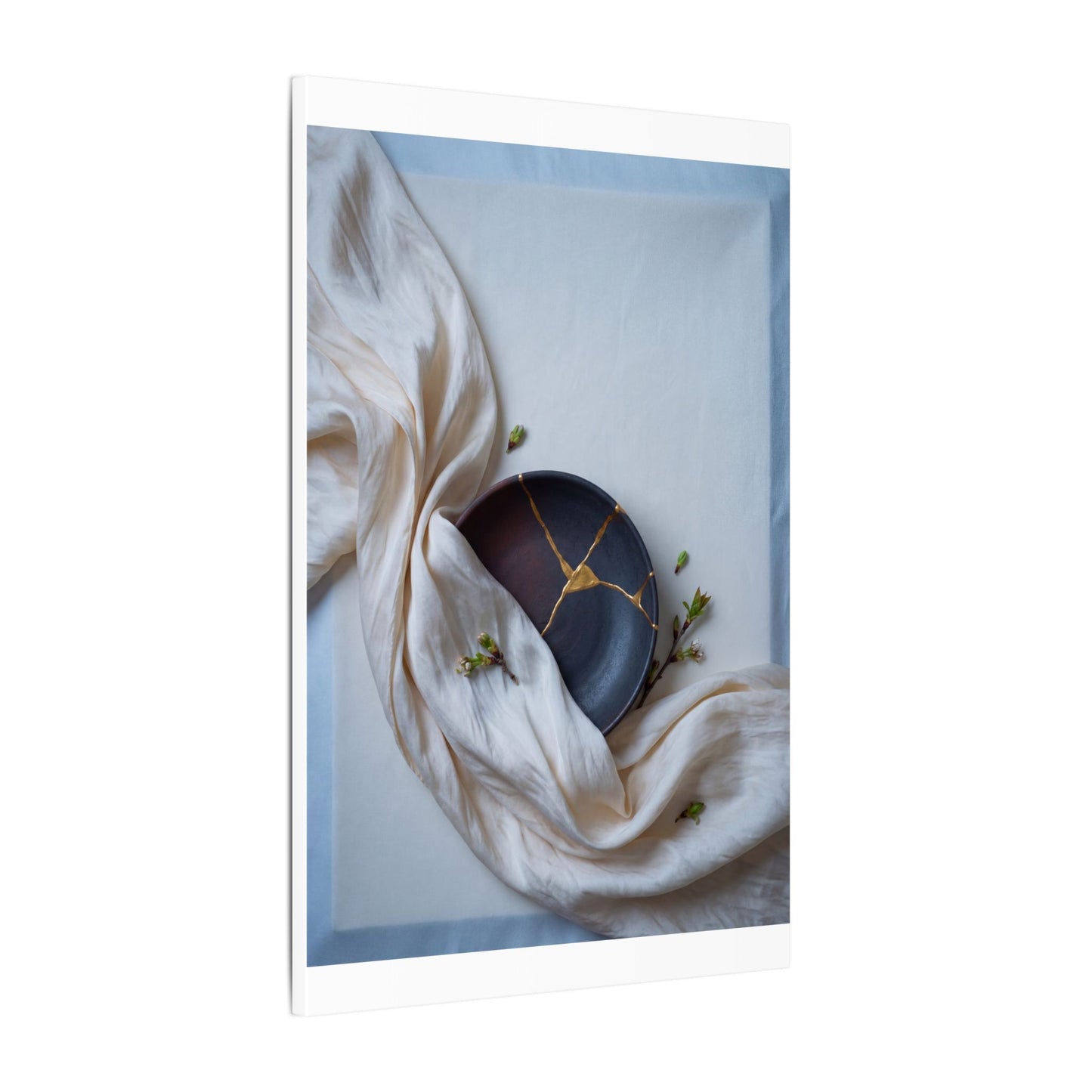 Ma Silk Drape Canvas Art - Kintsugi Gold Repair