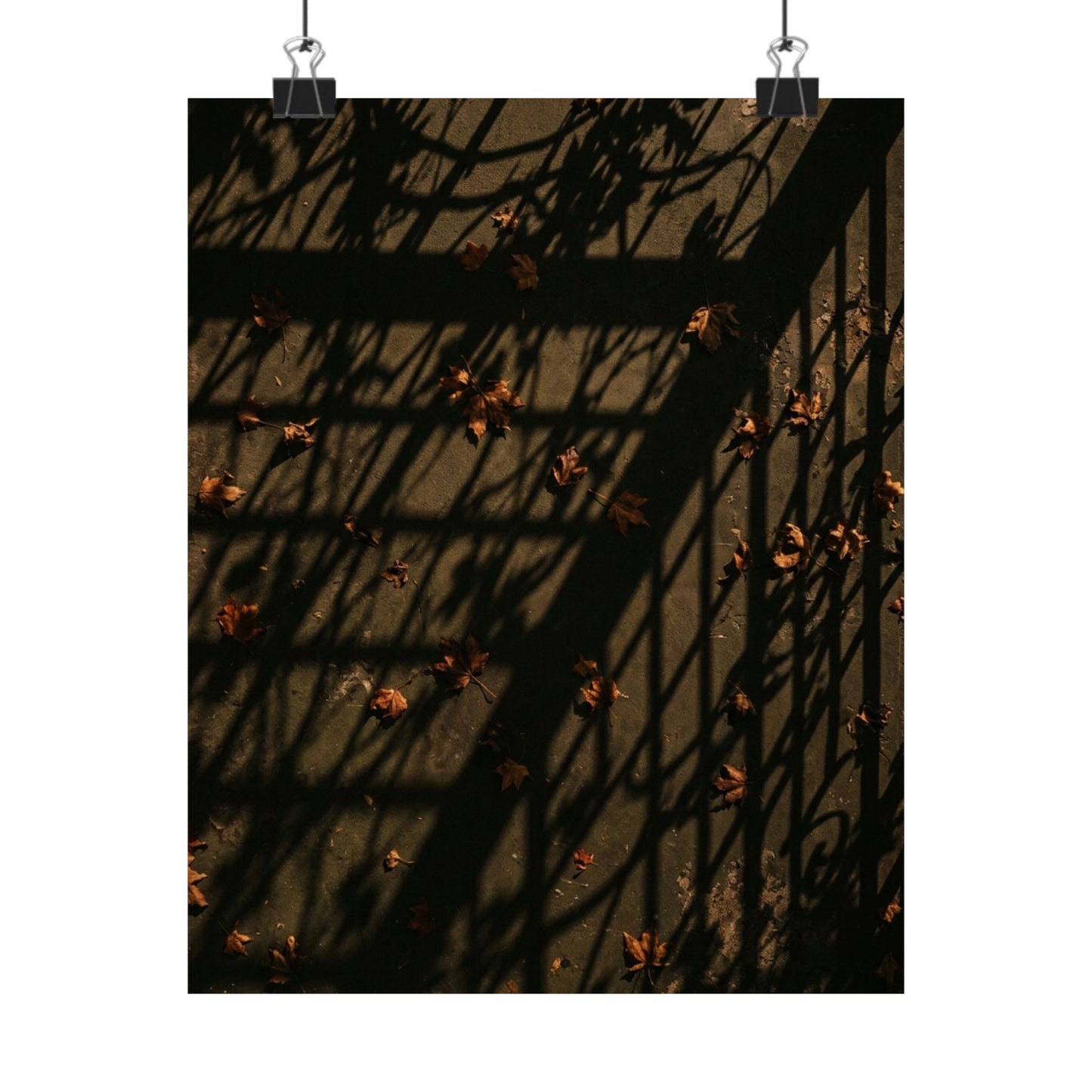 Atmospheric Shadow Play Wall Art Print - Moody Minimal Dark Japandi Art Print