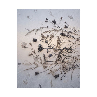 Elegant Dried Flowers Canvas Art - Japanese Pattern Japandi
