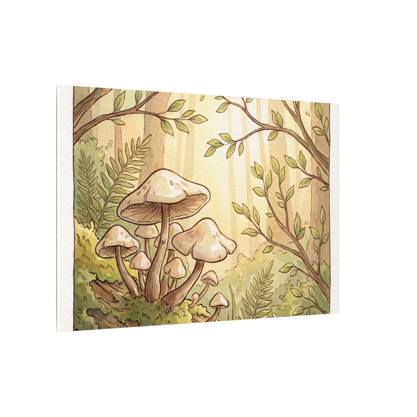 Spring Wild Mushrooms Mushroom Illustration Canvas Art | Cozy Decor