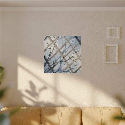 Shoji Screen Canvas Art | Spring Japandi Watercolor Art