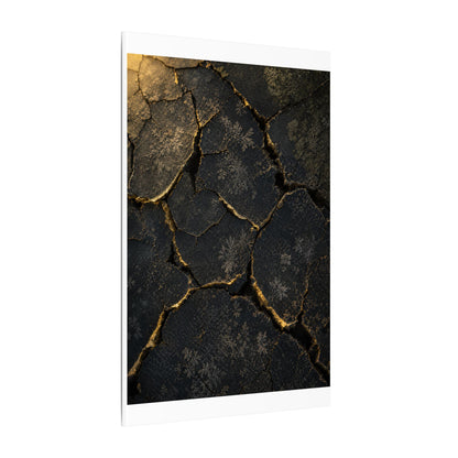 Cracked Earth Canvas Art | Winter Dark Japandi Shadow Zen Art