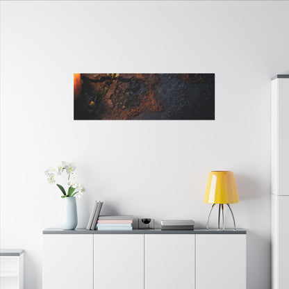 Candlelight Rust Patina Canvas Art - Dark Japandi Ma