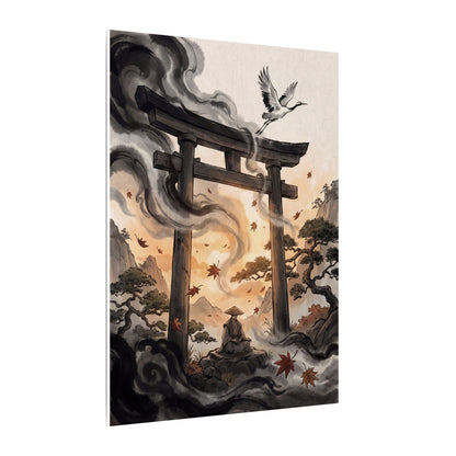 Torii Gate Ukiyo E Inspired Canvas Art | Serene Zen Art