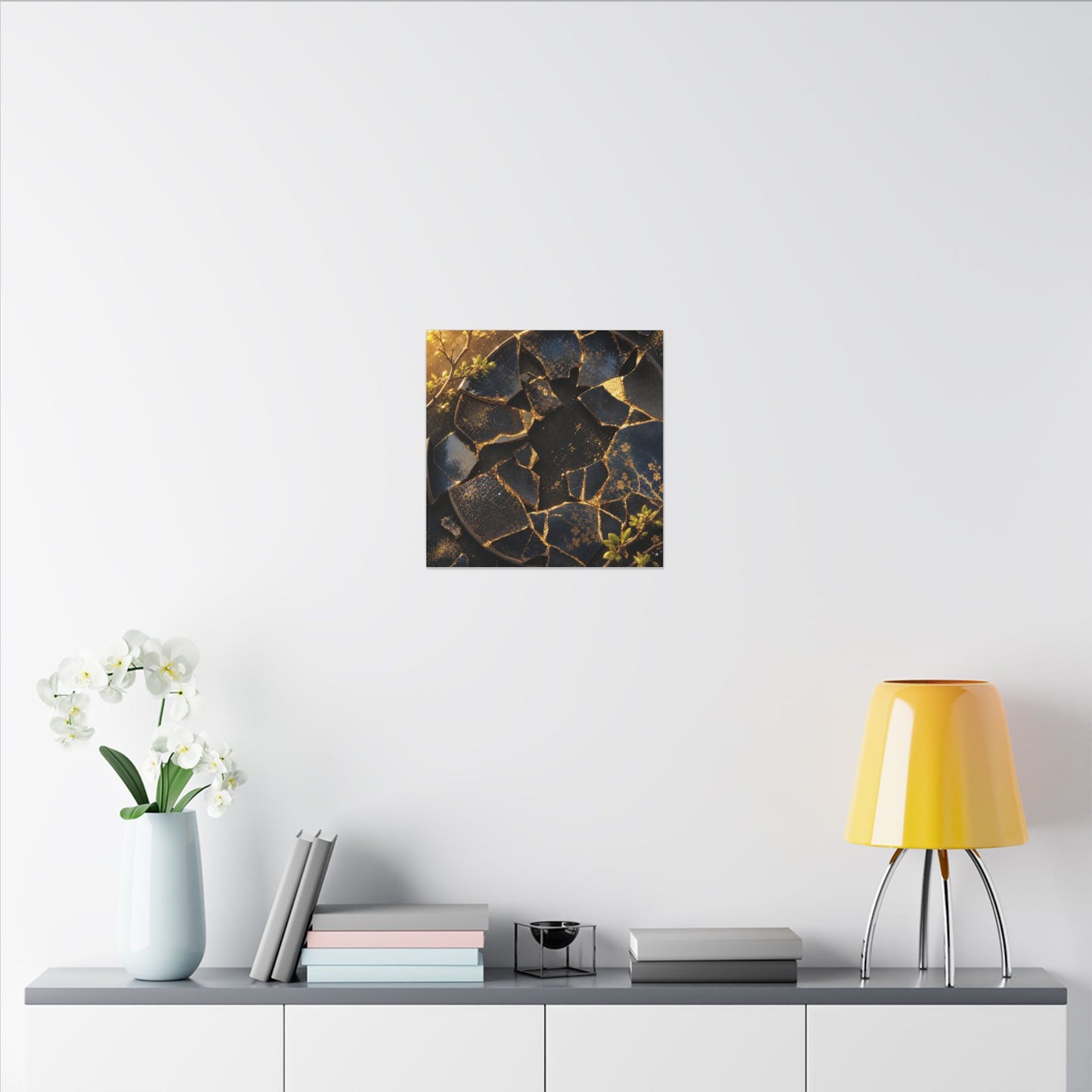 Golden Hour Broken Pottery Canvas Art - Kintsugi Ma