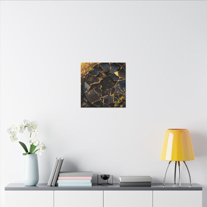 Golden Hour Broken Pottery Canvas Art - Kintsugi Ma