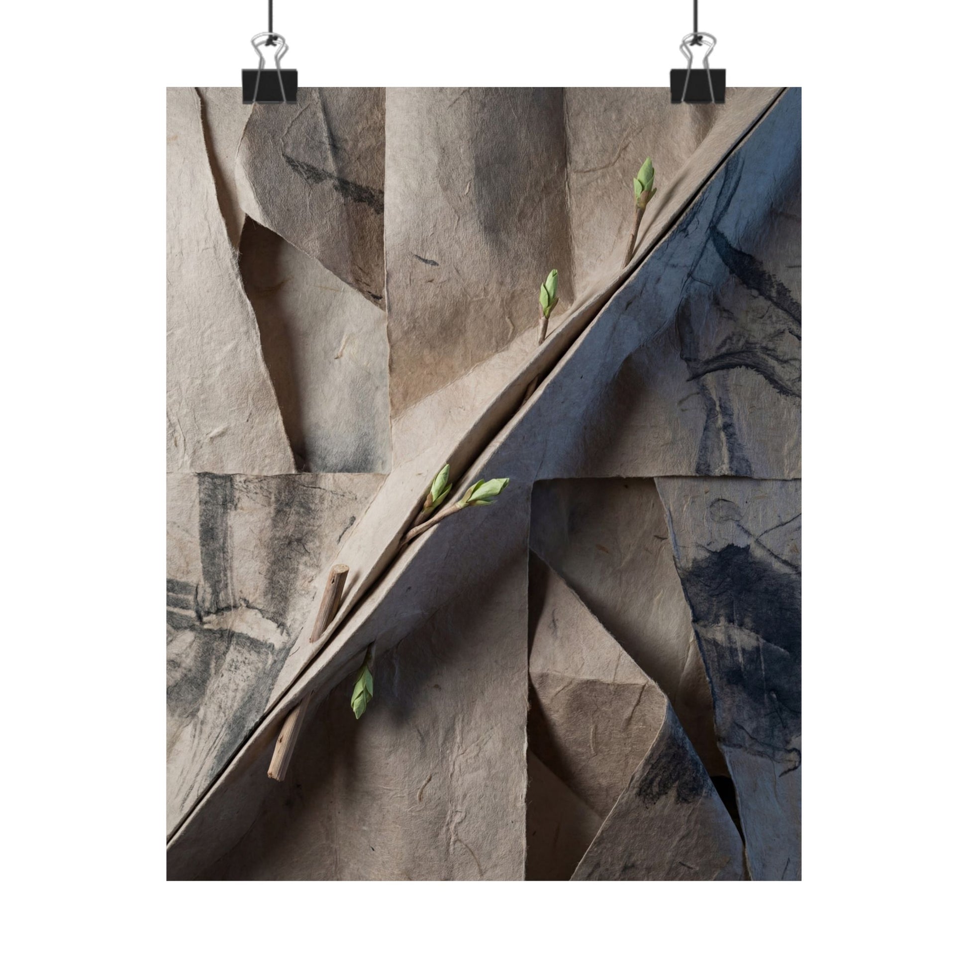 Moonlight Paper Fold Wall Art Print - Japandi Datsuzoku Art Print