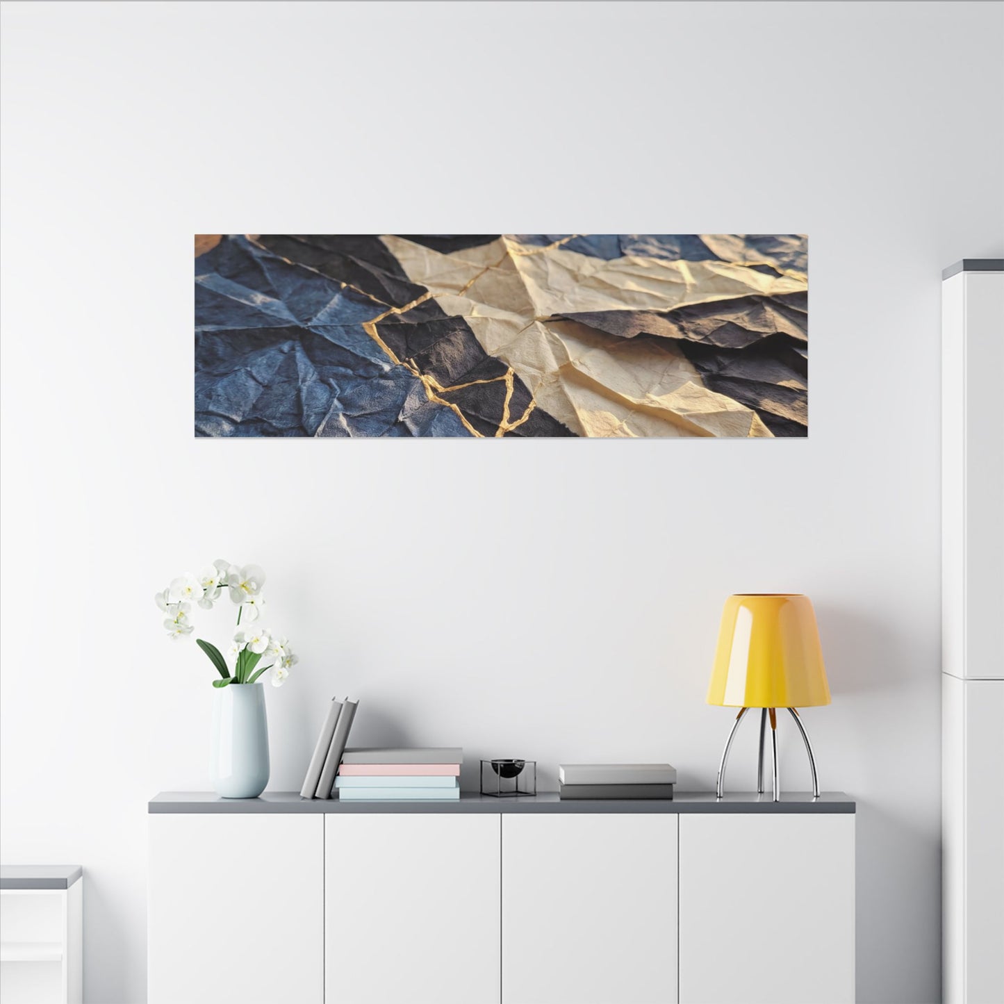 Golden Hour Paper Fold Canvas Art - Kintsugi Ma