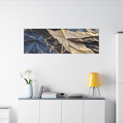 Golden Hour Paper Fold Canvas Art - Kintsugi Ma