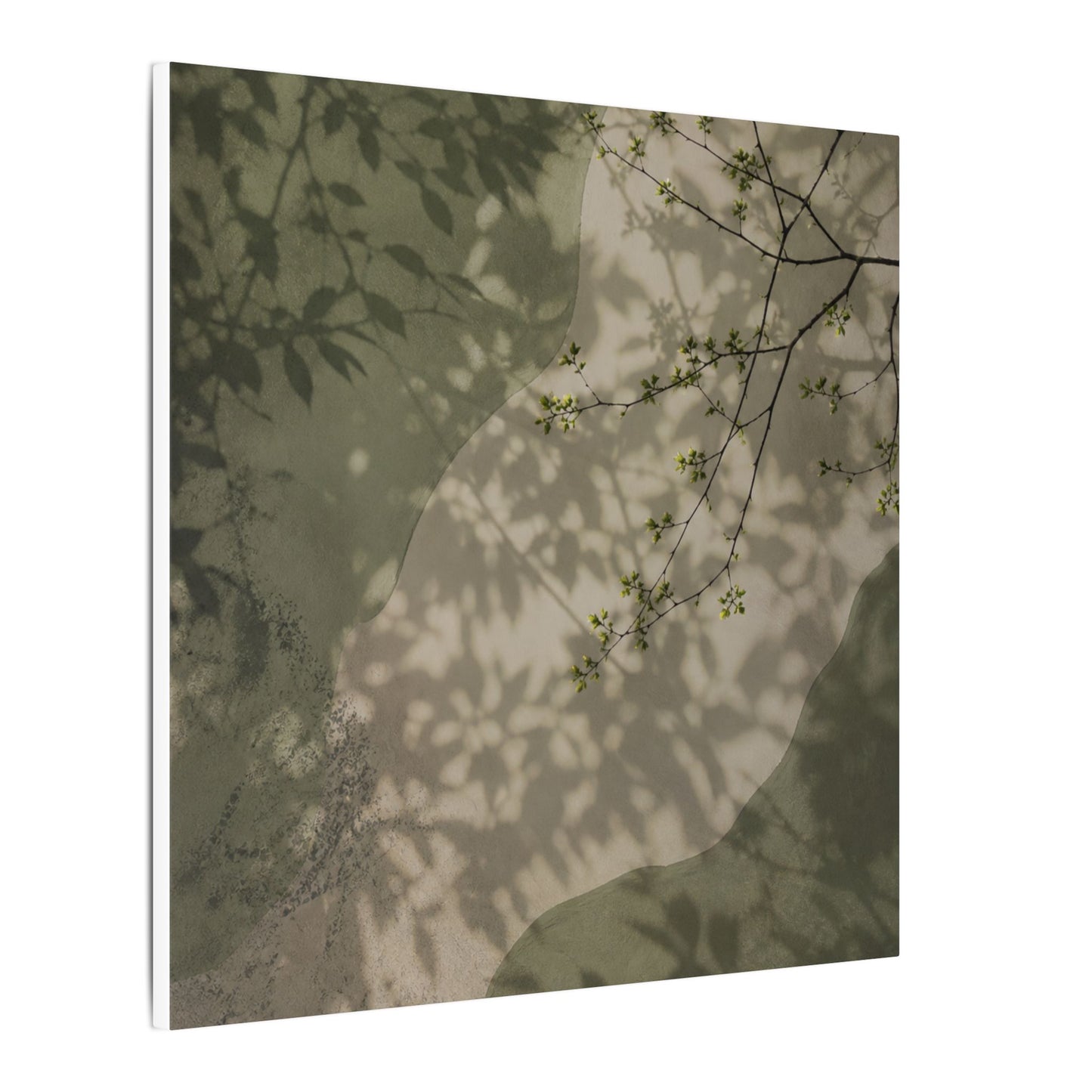 Neutral Shadow Play Canvas Art - Japanese Pattern Japandi