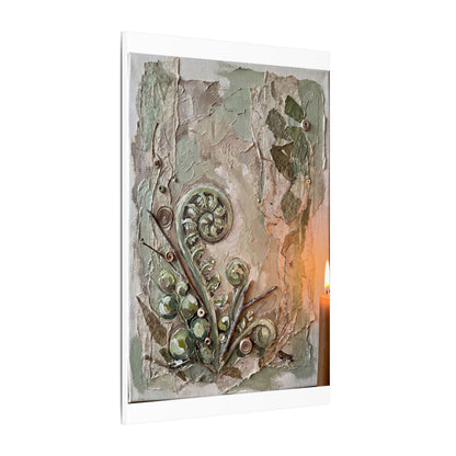 Datsuzoku Fern Unfurling Canvas Art - Japandi Texture