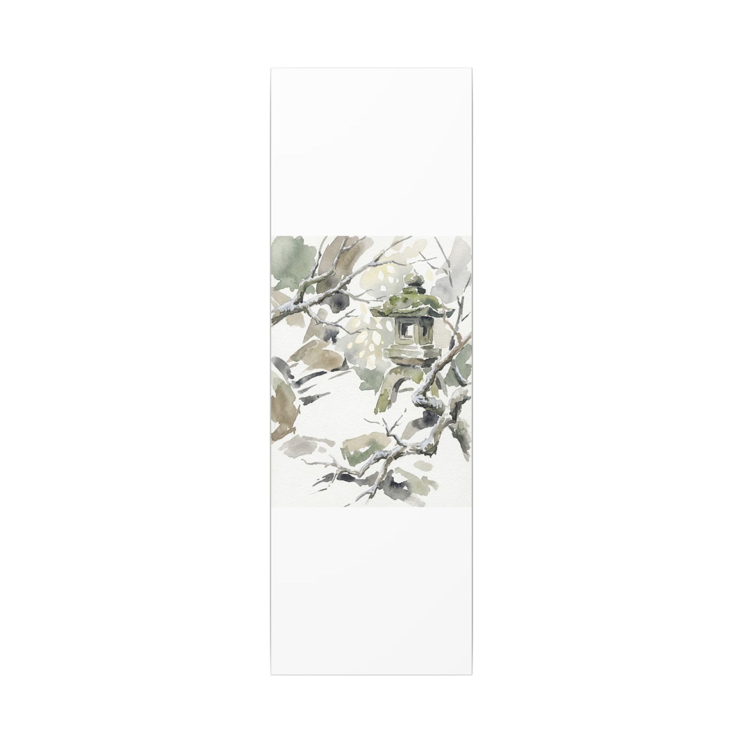 Elegant Stone Lantern Canvas Art - Watercolor Japandi