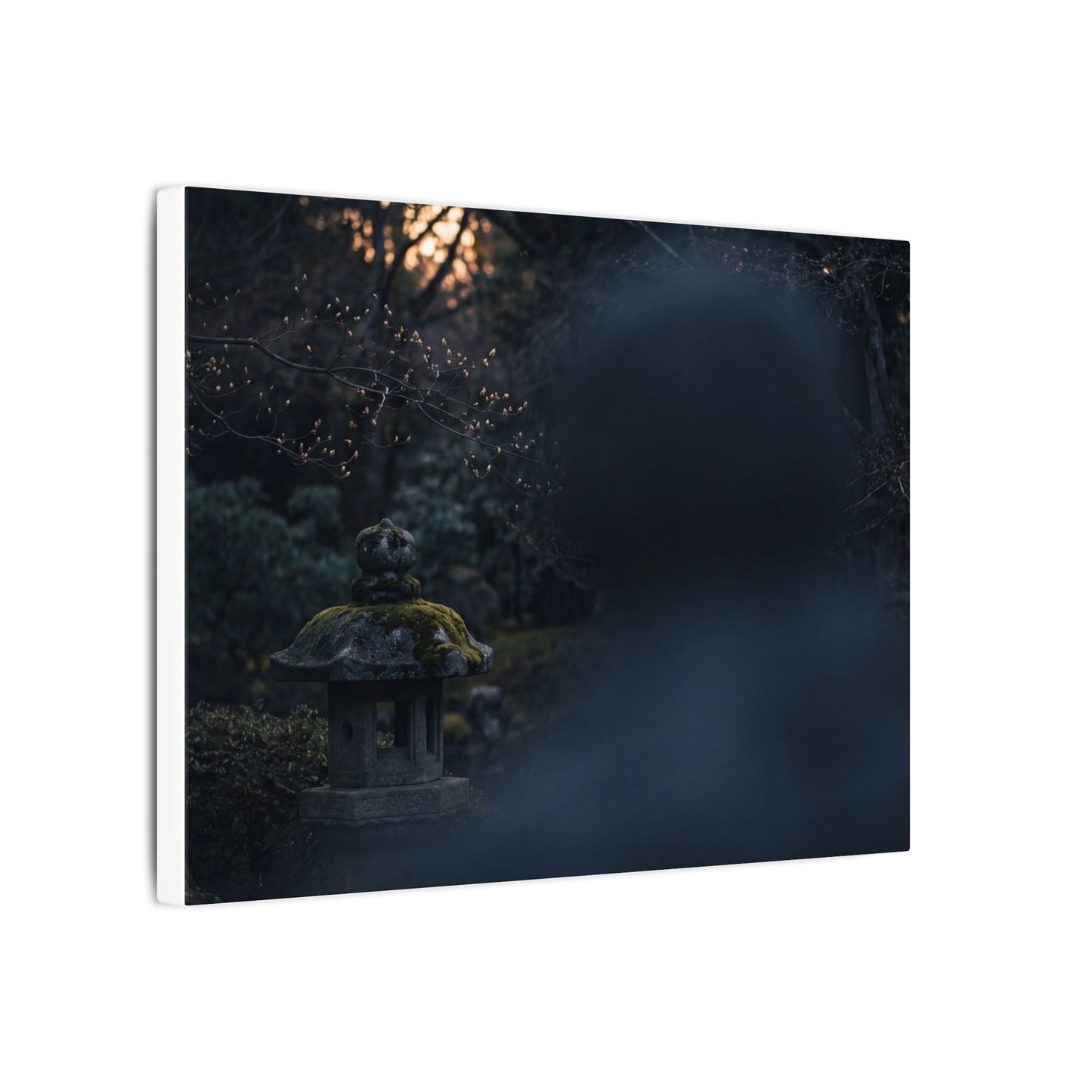 Spring Stone Lantern Moody Minimal Canvas Art | Bold Decor