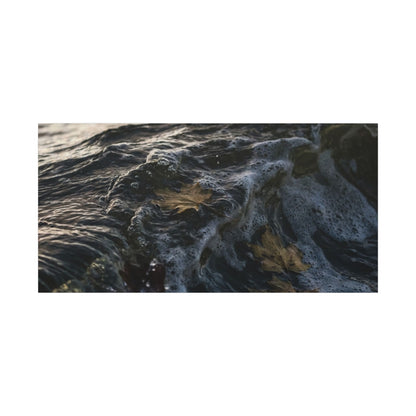 Dark Japandi Ocean Wave in Dawn | Moody Minimal Canvas Art