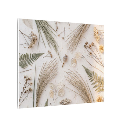 Elegant Dried Flowers Canvas Art - Japanese Pattern Japandi