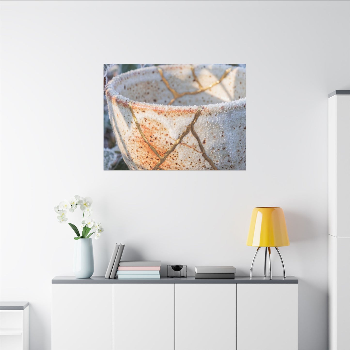 Resilient Ceramic Bowl Canvas Art - Gold Vein Kintsugi