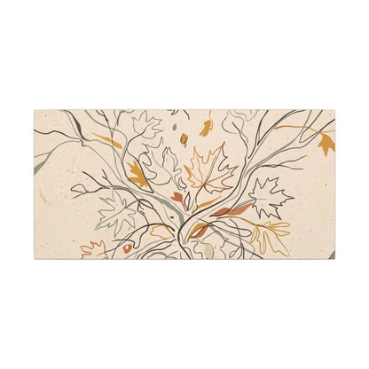 Warm Shadow Play Canvas Art - Minimal Line Japandi