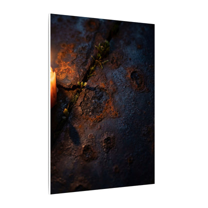 Candlelight Rust Patina Canvas Art - Dark Japandi Ma