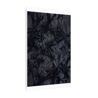 Shadow Play Spring Canvas Art | Dark Japandi Atmospheric Design