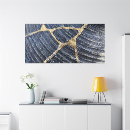 Shibui Water Ripple Canvas Art - Kintsugi Gold Repair