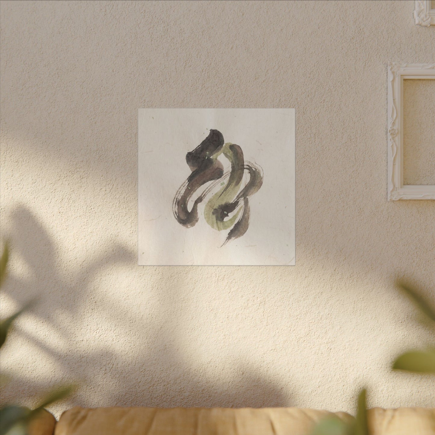 Ink Brushstroke Canvas Art | Spring Japandi Japanese Pattern Art