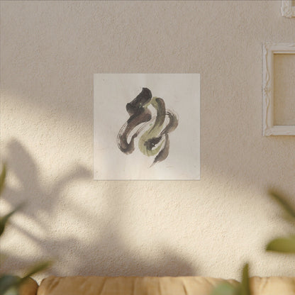 Ink Brushstroke Canvas Art | Spring Japandi Japanese Pattern Art