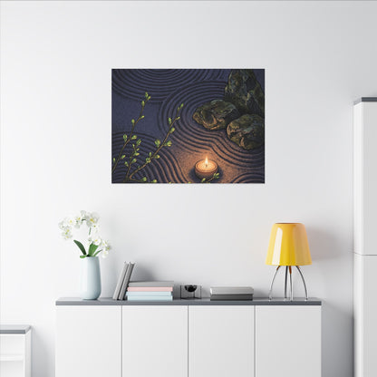 Mono No Aware Rock Garden Canvas Art - Zen Ukiyo E Inspired