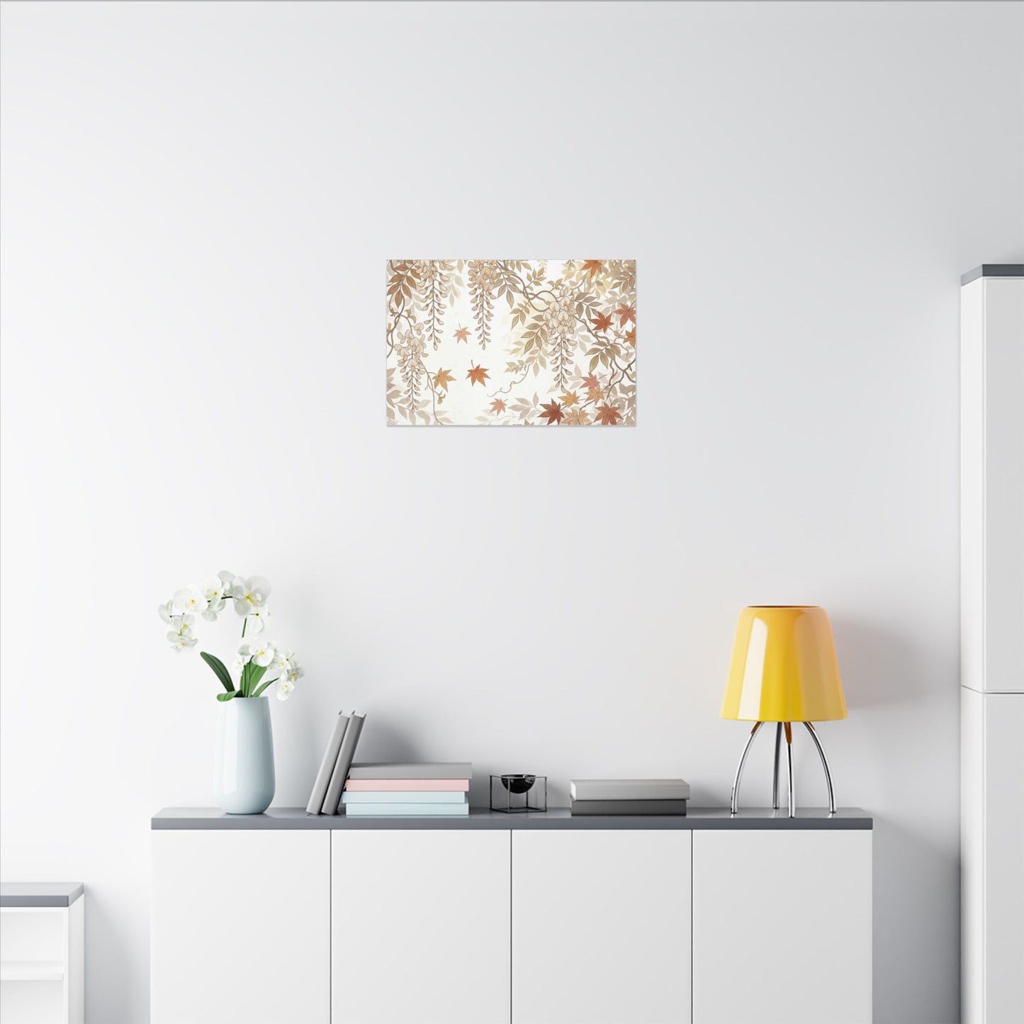 Shibui Wisteria Canvas Art - Japandi Japanese Pattern